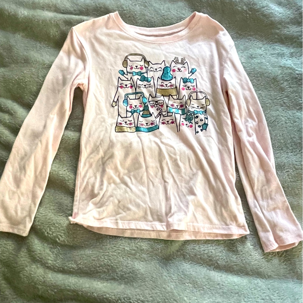 Girls long sleeve cat shirt
